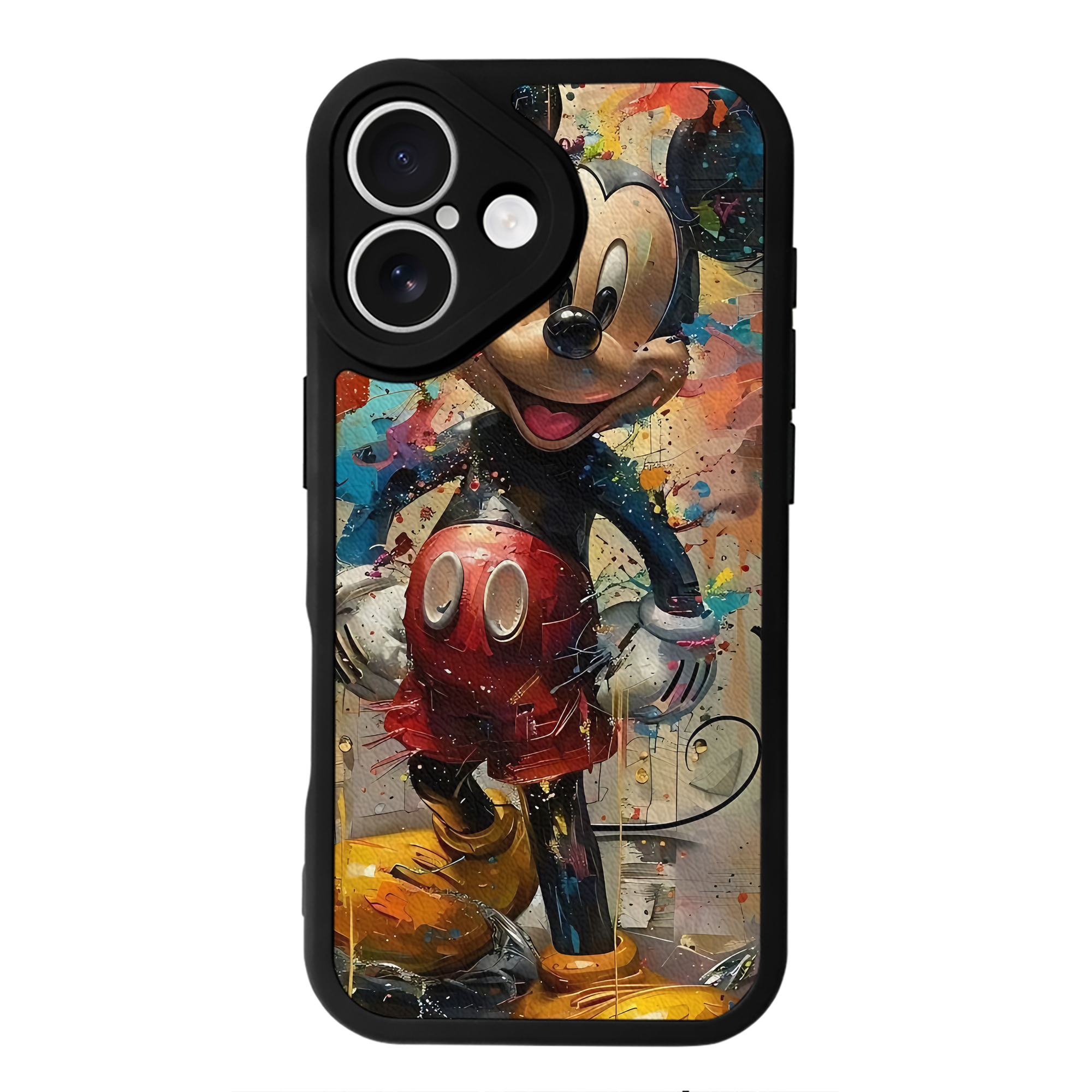 （画像用） ミッキーマウス Mickey Mouse 【iPhone 16シリーズ対応】シリコンスマホケース（レザー調） 材質：シリコン